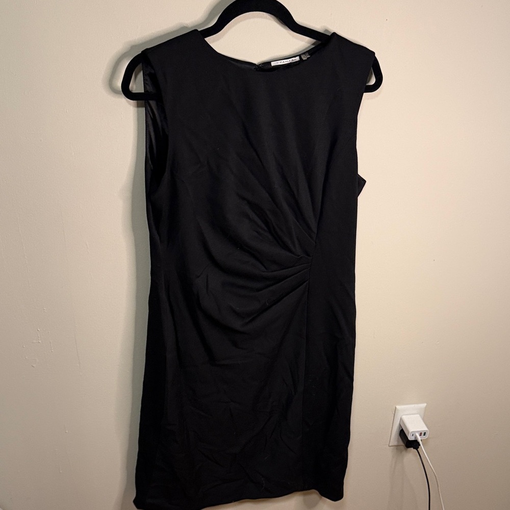 T Tahari Elegant Black Midi Dress